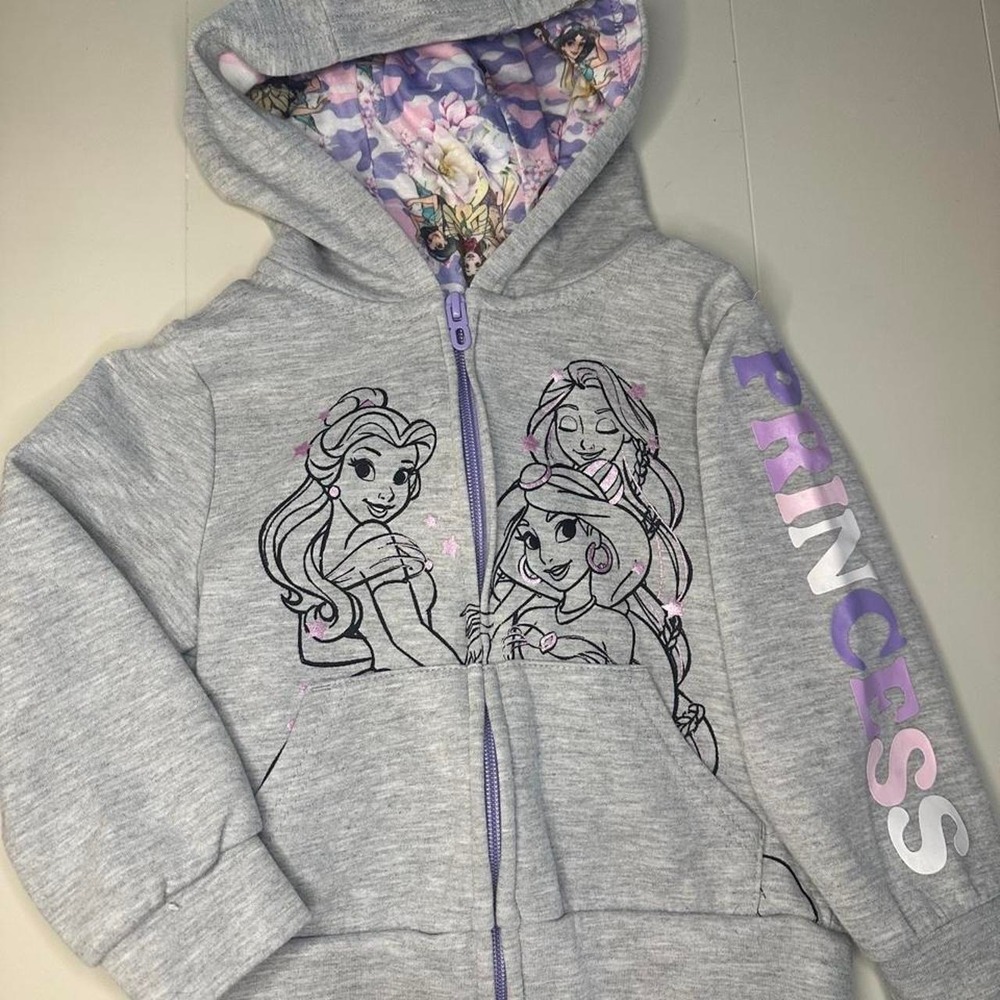 Disney Princess Grey zip up hoodie sz 4 yrs